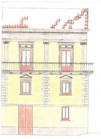 Prospetto verso la piazzetta, schizzo
